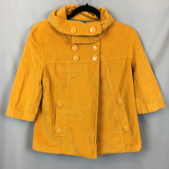 Anthropologie Jackets & Blazers - Anthro Tulle Mustard Corduroy Swing Coat